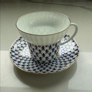 Antique Imperial Lomonosov tea cup and saucer